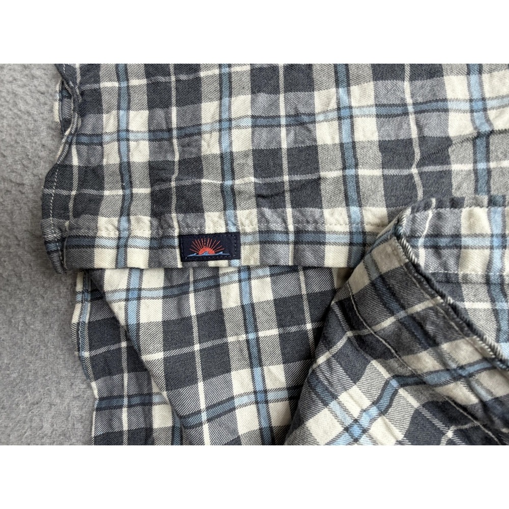 Faherty Shirt Mens 2XL Gray Plaid Long Sleeve Button Up Stretch Flannel Casual - Picture 6 of 11